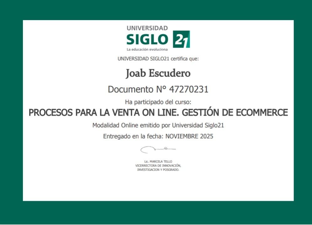 Certificado: Procesos para la Venta Online